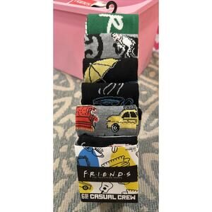NEW Friends The TV Series Themed Casual CREW SOCKS 6-Pairs Men's‎ Shoe Size 8-12